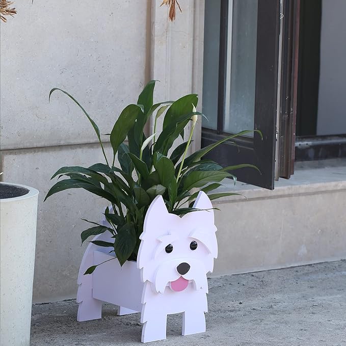 Westie Dog Planter Plant Pot, Cute Dog Flower Pot for Garden Decoration, Westie Gifts for Dog Lovers Women, Westie Shape Plant Container Holder for Outdoor Indoor Stuff Gift Small Westie