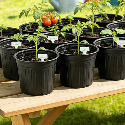 72-Pack 2/2.5/3 Gallon Flexible Plastic Plant Pots, Thickened Soft Seed Starting Container for Indoor Outdoor Plants, Seedlings, Vegetables, Succulents and Cuttings