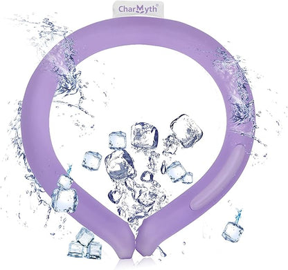 Neck Cooling Tube Reusable Ice Cooler Ring Instant Cooling Below 15°C (59°F) Portable Neck Wrap for Summer Outdoor & Indoor Use Heat Relief & Comfort (Purple)
