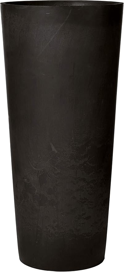Arcadia Garden Products PSW S32BK Contempo Tall Round Planter, 13 by 13 by 28-Inch, Black