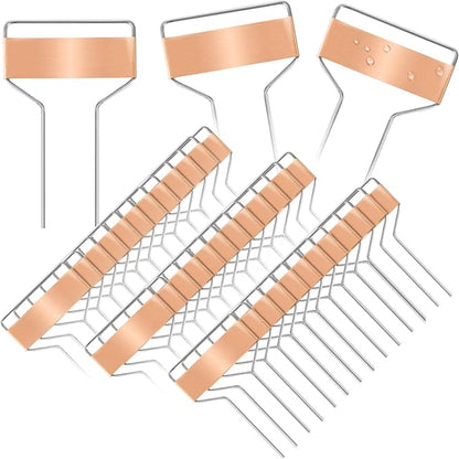 Foraineam 40 Pack 4 Inch Plant Label Stakes, Weatherproof Copper Plant Markers Seedling Signs, Reusable Metal Nameplate Garden Nursery Stake Tags for Herbs Flowers Vegetables Potted Plants