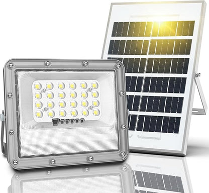 Dusk to Dawn Flood Lights Outdoor,2000 Lumen LED Security Motion Sensor Light with Remote Control for Outside,6500K Bright Illumination,Solar Rechargeable Lights for Porch, Yard,Garden, Wall (5000MAH)