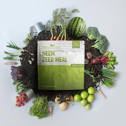 Neem Seed Meal - Organic Fertilizer for Healthy Plant Growth and Soil Health (12 Pounds)