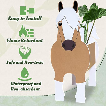 Horse Planter, Cute Animal Shape Flower Planters, Plant Pots for Indoor/Outdoor Garden Decor, Unique Gifts/Souvenirs for Pet Lovers (Horse 2D)