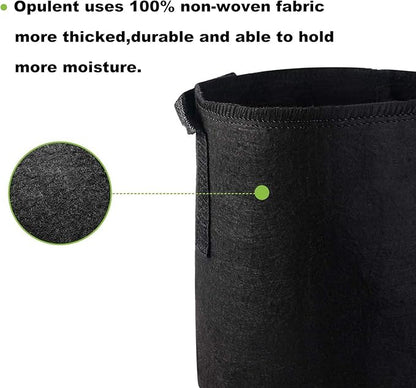 5-Pack 2 Gallon Plant Grow Bags, Heavy Duty Thickened Non-Woven Aeration Fabric Pots Container with Reinforced Handles for Gardening