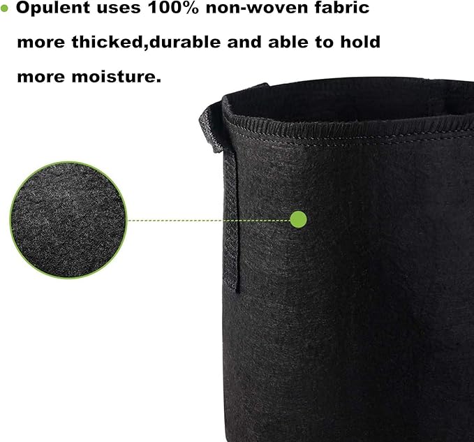 5-Pack 1 Gallon Plant Grow Bags, Heavy Duty Thickened Non-Woven Aeration Fabric Pots Container with Reinforced Handles for Gardening