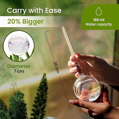 Iridescent Self Watering Globes, Glass Rainbow Plant Watering Globes, Self Watering Planter Insert, Automatic Plant Waterer Indoor (Medium-4 Pcs Iridescent, Medium)