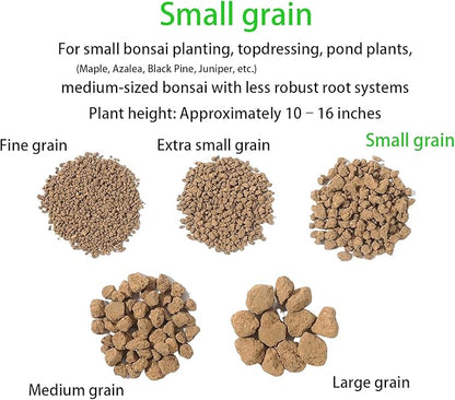 Japanese Super Hard Akadama Bonsai Soil - Small Grain (4lb) | Ideal for Succulents, Orchids, Bonsai, Topsoil