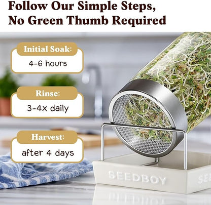 Seedboy Organic Non-GMO Fenugreek Seeds for Sprouting - Microgreens Sprouting Seeds - 8 oz Bag Makes 8 Quarts / 24 Servings (Fenugreek)