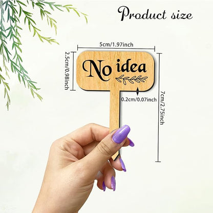 arricraft 15 Pcs Funny Plant Markers, Wooden Garden Stakes T-Type Garden Labels Funny Talking Plant Funny Garden Signs Plant Markers for Indoor and Outdoor Potted Seed Herbs Unique Funny Gifts