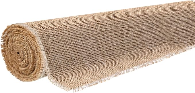Burlap Fabric Roll, 62 Inch (W) X 16 Ft (L), Jute Outdoor Fabric by The Yard for Rose Bush Covers, Plant Garden Burlap Tree Trunk Wraps to Protect bark, Farmhouse Tree Decor for Crafts Gardening
