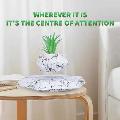 Levitating Plant Pots Floating Hanging Planter for Small Plants. Elevate Your Space Level with The Floating Plant Pot – Stunning Home and Office Deco (White)