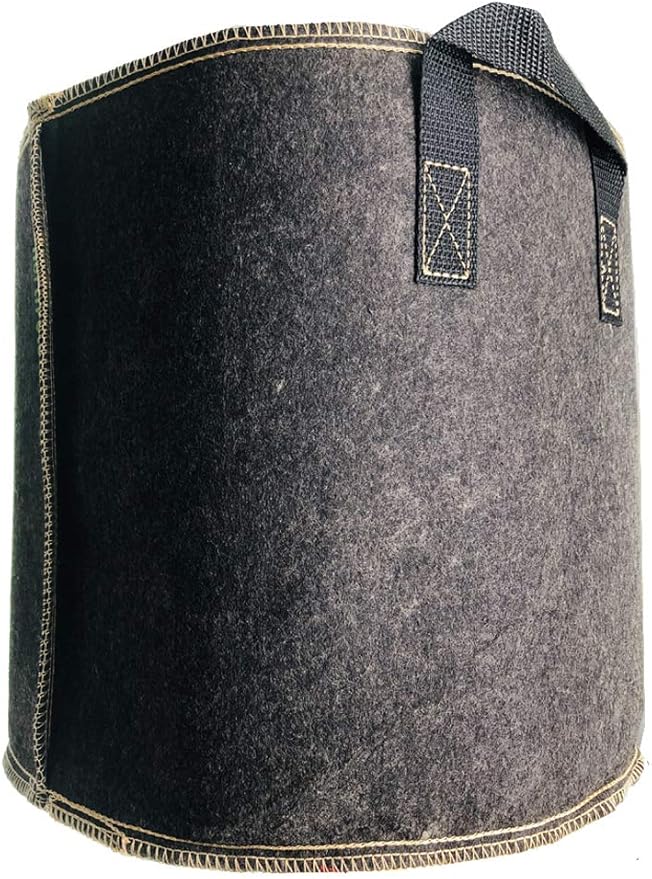 HORTIPOTS Fabric Pots 5 Gallon Non So Floppy Air Pruning Smart Grow Bags Black Gray (Pack of 10)