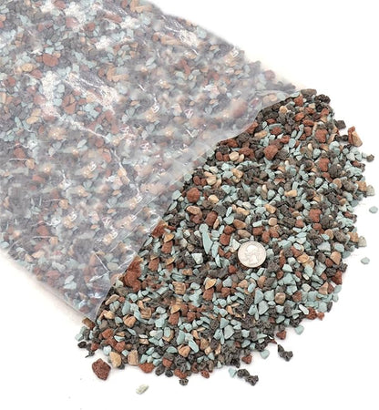 Volcanic Rock for Plants. Gritty Mix. Mixed Color Lava. 1/5 Inch - 2 lbs for Potting Soil, Succulents, Pots, Plants, Gardening (Mini (0.2 Inch), Horticultural - Bonsai Mix, 2)