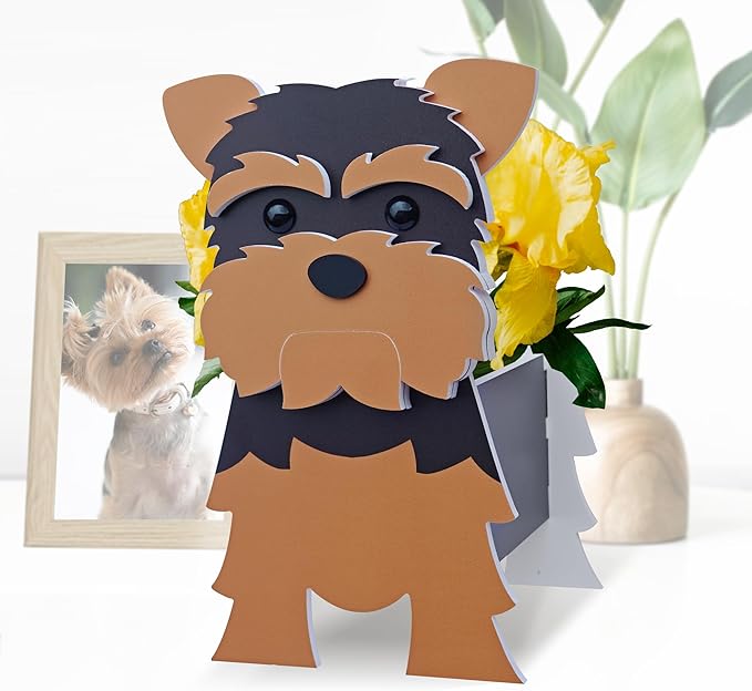 Yorkshire Dog Planter, Cute Animal Shape Flower Planters, Plant Pots for Indoor/Outdoor Garden Decor, Unique Gifts/Souvenirs for Pet Lovers