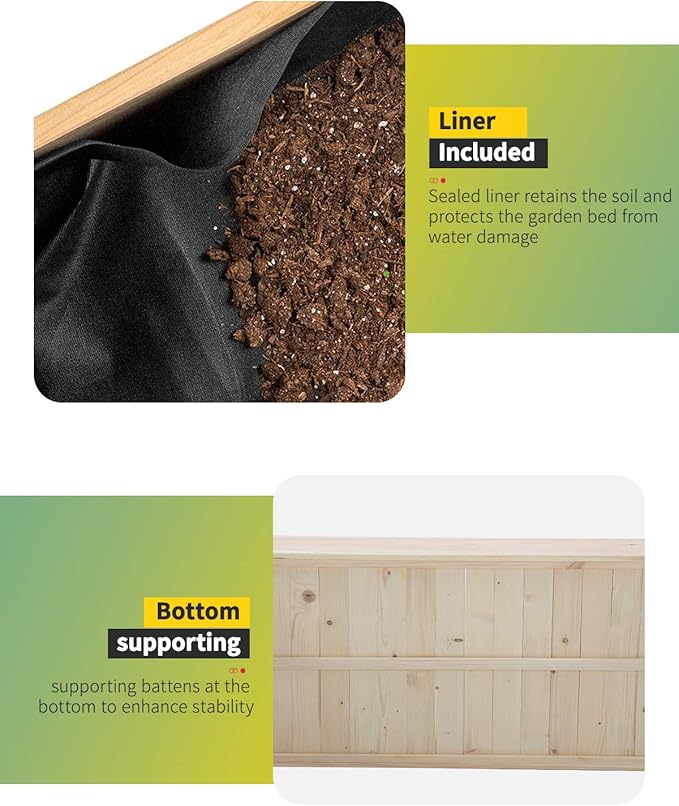 BLKMTY Wooden Garden Bed Raised Planter Box with Legs Outdoor Vegetable Planter Boxes Patio Raised Flower Bed Above Ground Table Planters Elevated Wood Planter Box Stand for Backyard,Balcony