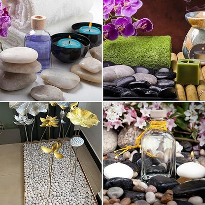 20lbs Large River Rocks for Landscaping, 3-4" Decorative Pebbles for Garden Design, Hand-Picked Smooth Stones for Fish Tank, Flower Pots, Indoor Water Fountains, Pathways, Backyard, Mixed Color
