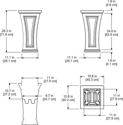 Mayne Inc Cambridge Tall Planter, White 16x16"