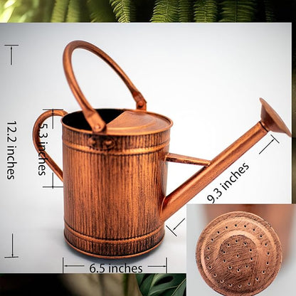 1 Gallon Watering Can, Copper Watering Can, Metal Water Can with Removable Spout, Perfect Plant Water Can for Indoor and Outdoor