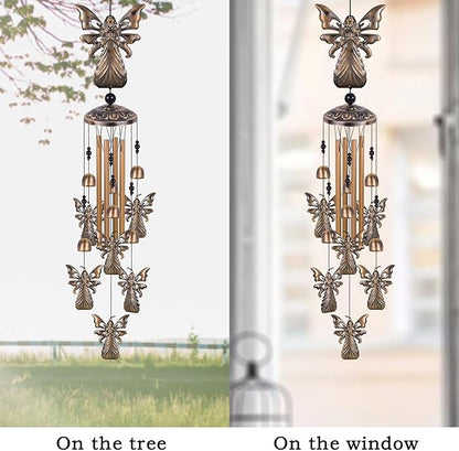 Large Angel Wind Chimes for Home & Garden, Aluminum Wind Bell, Angel Wind Catcher, Memorial Wind Chime, Gifts for Mom