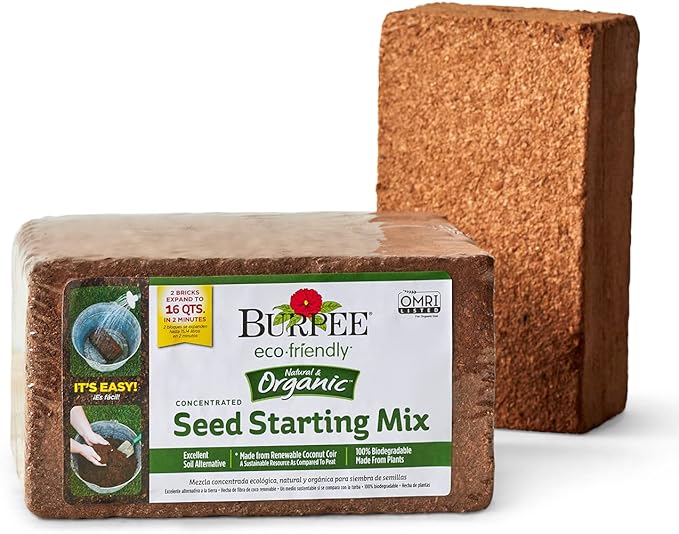 Burpee Organic Coconut Coir Concentrated Seed Starting Mix, 16 Quart (Pack of 12)