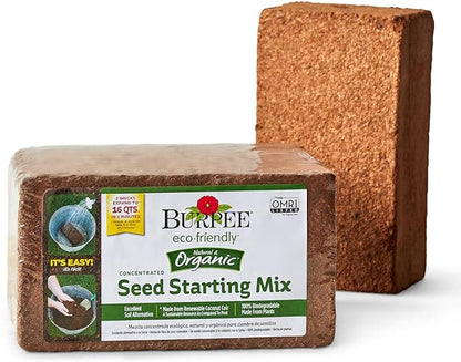 Burpee Organic Coconut Coir Concentrated Seed Starting Mix, 16 Quart (Pack of 12)