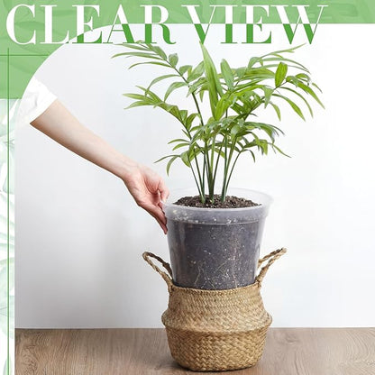 Vesici 6 Pcs 12 Inch Large Size Clear Nursery Pots Variety Pack Plant Pots with Drainage Holes Planters for Indoor Plants Flexible Transparent Plastic Plant Bottle Succulents