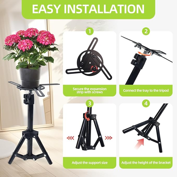 2PCS Adjustable Planter Inserts Plant risers,Tall Tapered Plant Riser Fill Bottom，Planter Fillers for Large Pots，Indoor and Outdoor （12-21" Rise，4-12" Top）