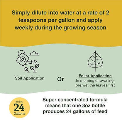 Farmer's Secret Tomato Booster Fertilizer (8oz) - Super Concentrated - 3:8:7 Ratio Fortified with Humic Acid, Iron and Calcium - Grow More Tomatoes