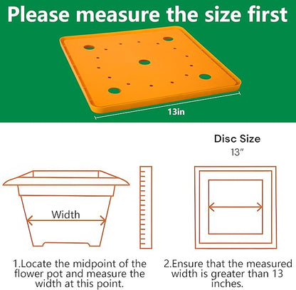 2 Pack 13" Square Planter Insert, Reusable Large Plant Pots Insert with Liner and Drainage Holes, Plastic Pot Fillers for Indoor and Outdoor Plants Containers (16''-19'')