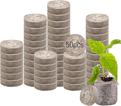 Legigo 50 Pcs 36mm Seed Starter Peat Pellets for Seedlings- Compressed Seed Starter Pods Seed Starting Pellets Plugs Soil Peat Pods for Starting Seeds, Garden Planting Herb Flower Vegetables