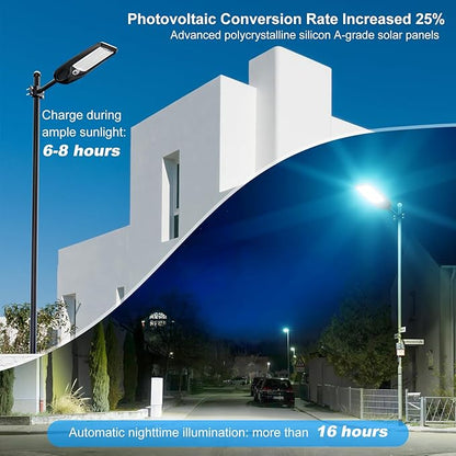 7000W Solar Street Lights Outdoor Waterproof IP66 , Heavy Duty Solar Powered LED Flood Light, Commercial Parking Lot Dusk to Dawn, 7000K Motion Sensor with Remote Control Garage, Pathway 2 Pack
