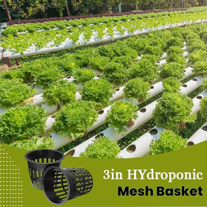 50 PCS 3 Inch Heavy Duty Net Pots,Hydroponic Cups,Garden Slotted Mesh Net Cups,Plant Nursery Net Pots for Hydroponics