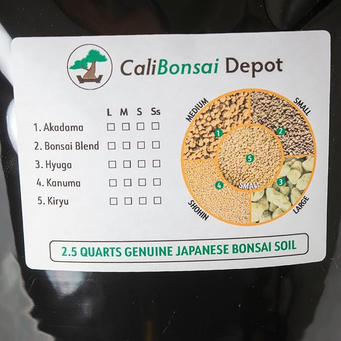 2.5 Quarts Genuine Japanese Kanuma for Acid Loving Plants, Bonsai Tree Soil Mix - Shohin Grain (2.5Q KA SH)