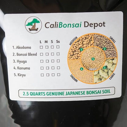 2.5 Quarts Genuine Japanese Kanuma for Acid Loving Plants, Bonsai Tree Soil Mix - Shohin Grain (2.5Q KA SH)