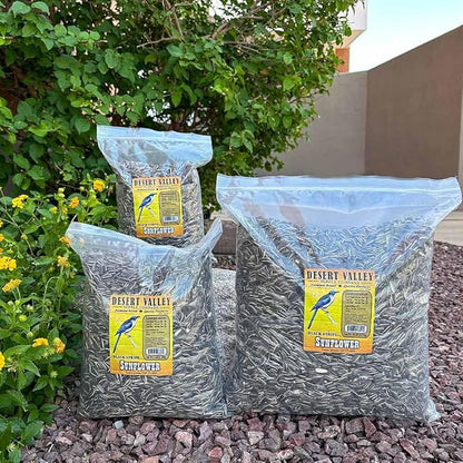 Desert Valley Striped Sunflower Seed, All Natural, Non-GMO Premium Wild Bird and Wildlife Food for Cardinals, Jays, Grosbeaks, Squirrels and More (5 Pounds)