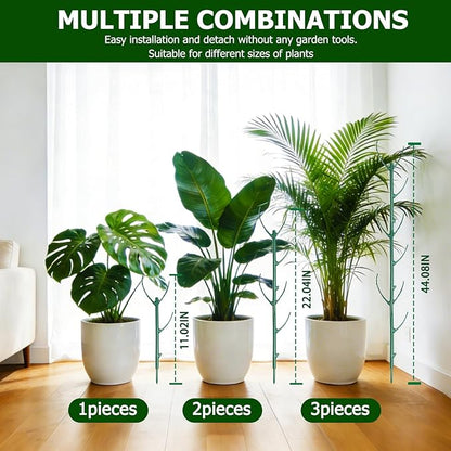 6pack Adjustable Plant Support Pole – Stackable Indoor/Outdoor Support Pole with Clamps, Suitable for Supporting Monstera and Climbing Plants, Garden Accessories, Perfect Replacement for Plant Stakes