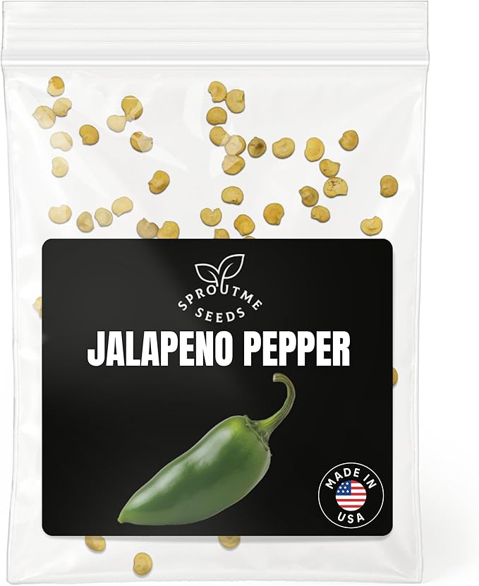 Jalapeno Pepper Seeds for Planting – 50+ Heirloom Non-GMO Chili Seeds, Medium Heat 2,500–8,000 SHU, Perfect for Spring Garden, High Germination (Capsicum annuum)