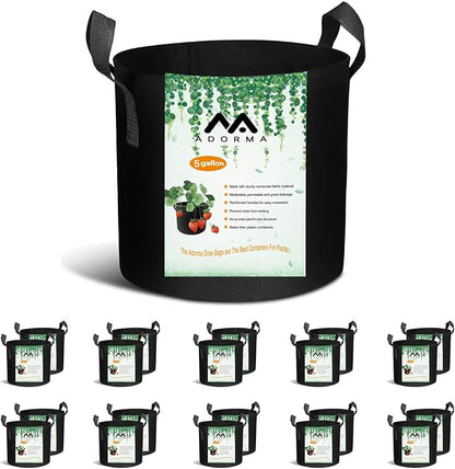 20-Pack 5 Gallon Grow Bags, Heavy Duty Aeration Fabric Pots with Handles,300G Thickened Nonwoven Pots for Plants/Vegetables/Flowers