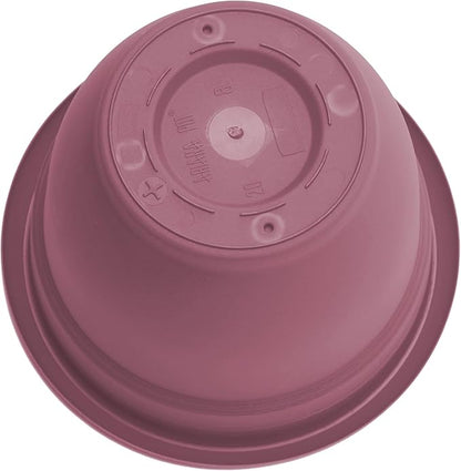 Bloem Ariana 8" Dusty Rose Round Self-Watering Resin Planter Pot - Rolled Rim Indoor and Outdoor Gardening Planter