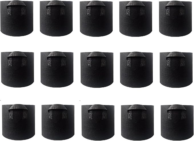 15 pcs 10 Gallons Nonwoven Plant Grow Bags with Handles, Heavy Duty and Best air permeablity for Flowers, Fruit Trees, Vegetables, Garden Plants