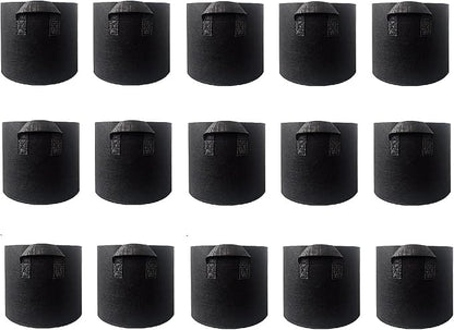 15 pcs 5 Gallons Nonwoven Plant Grow Bags with Handles, Heavy Duty and Best air permeablity for Flowers, Fruit Trees, Vegetables, Garden Plants