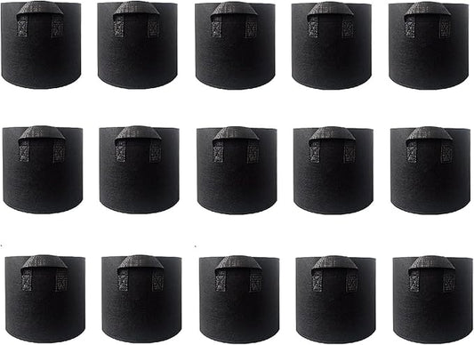 15 pcs 7 Gallons Nonwoven Plant Grow Bags with Handles, Heavy Duty and Best air permeablity for Flowers, Fruit Trees, Vegetables, Garden Plants