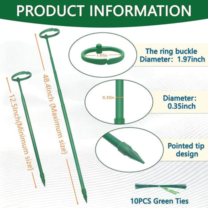 Telescoping Monstera Plant Support Stakes, 12.5IN to 48.4IN Adjustable Length, Extendable Plant Stakes for Indoor Plants, Premium Stainless Steel Material Plants Sticks for Orchids, Tomatoes- 3Pack