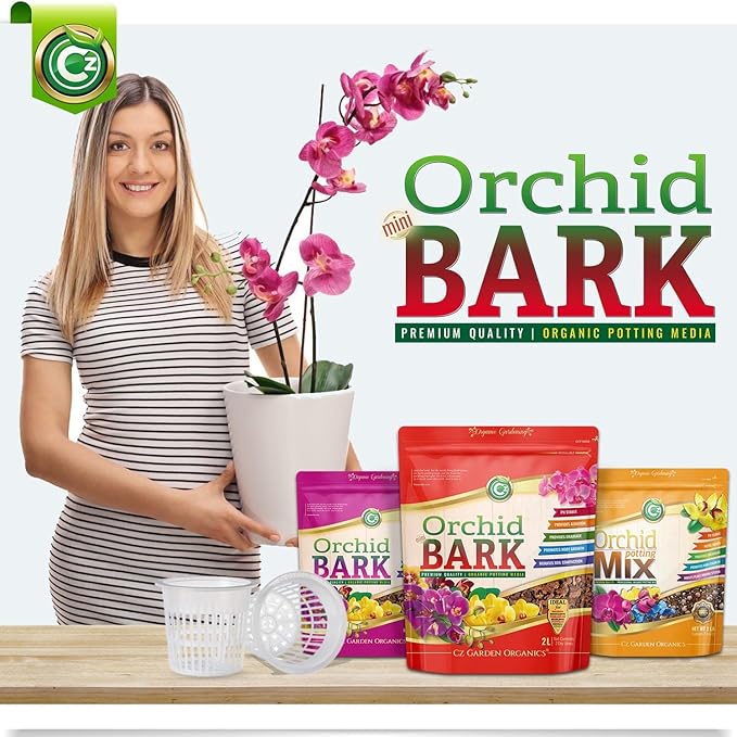 Orchid Potting Bark - Made in USA Premium Garden Soil Amendment Mix for Proper Root Development of Phalaenopsis, Cattleyas, Indoor/Outdoor Plants, Reptile Terrarium Bedding & More! (Mini Fir Bark)