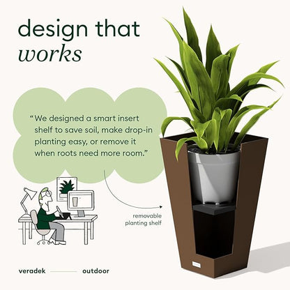 Veradek V-Resin Indoor/Outdoor Taper Planter (26 inch, Espresso)