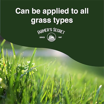 Farmer’s Secret Lawn Booster Fertilizer - Super Concentrated - All Around Fertilizer for all Types of Lawns and Turfs (32oz)