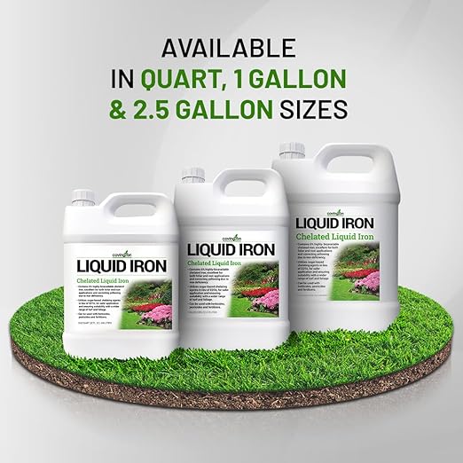 Covington Chelated Liquid Iron Concentrate (32oz) Lawn & Garden Liquid Iron & Nitrogen Supplement for Plants, Shrubs & Trees, Treats Deficiency, Discoloration, Stunted Growth & Root Stress