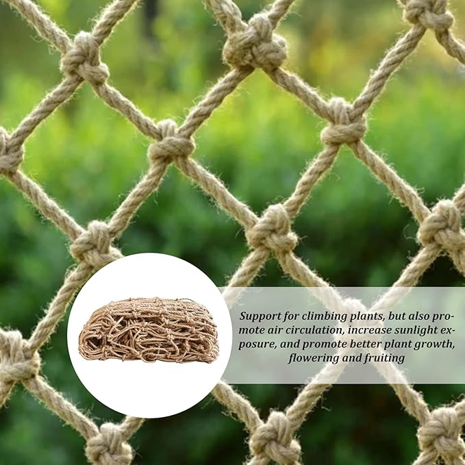 Trellis for Climbing Plants, Jute Plant Support Netting Jute Garden Netting for Plants Natural Garden Trellis Twine Net for Pea Bean Climbing Vegetable 79x197 in