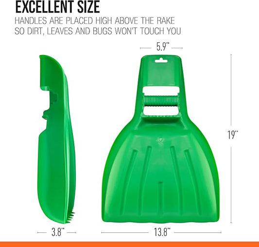 Leaf Collector, Leaf Scoops, Hand Rake for Leaf Picker Upper Gardening Hand Tools, Lawn Cleaning Garden Rake 2 Pairs Leaf Scoop, Green Plastic Leaf Grabber, by Superio